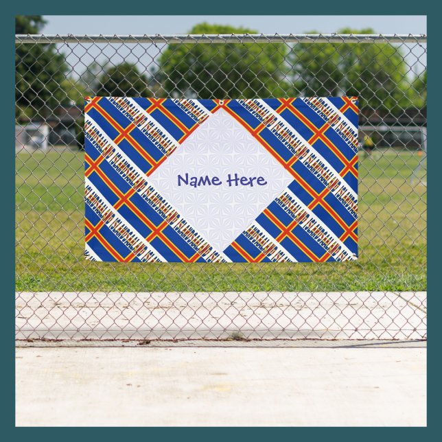 Åland-Inseln Aalander-Flagge Personalisiert Banner (Von Creator hochgeladen)