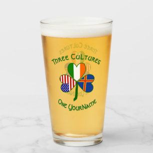 Åland-Inseln Irland USA Shamrock Personalisiert Glas