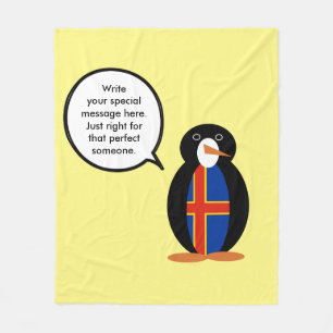 Åland-Inseln Talking Ms Penguin Personalisiert Fleecedecke