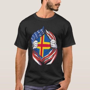 Aland Islands Flag American Stolz auf meine Åland T-Shirt