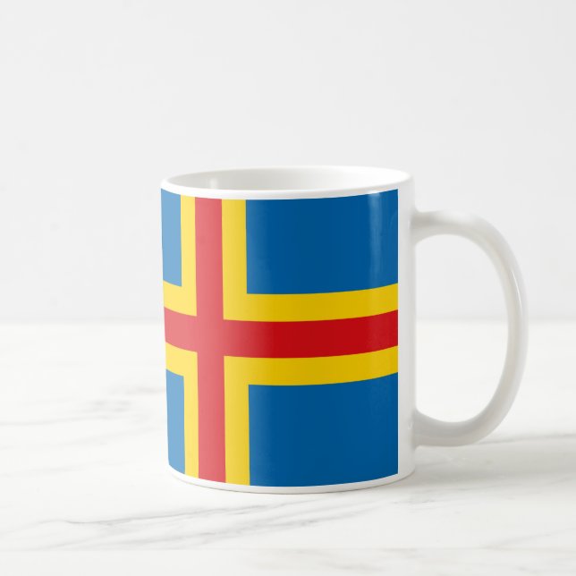 Aland Islands Flag Keramik Tasse (Rechts)