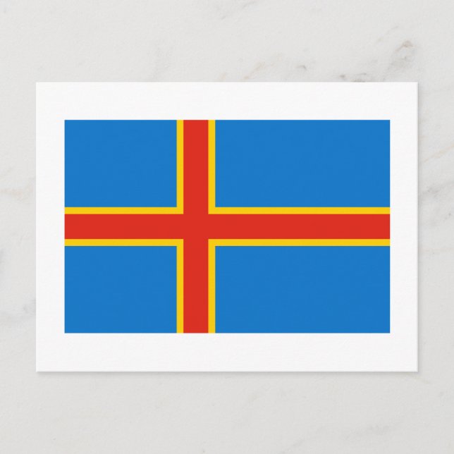 Aland Islands Flag Postkarte (Vorderseite)