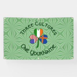 Åland Islands Irland USA Kleeblatt Personalisiert Banner