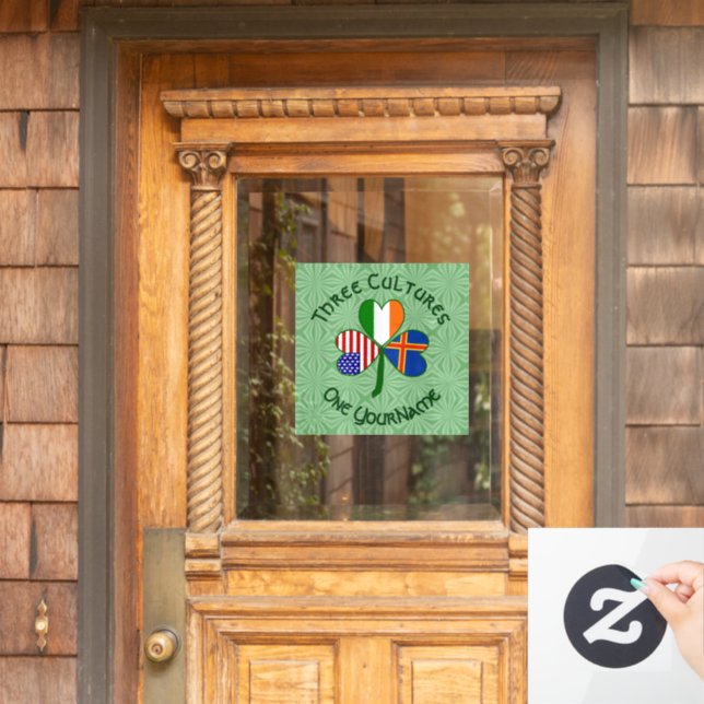 Åland Islands Irland USA Kleeblatt Personalisiert Fensteraufkleber (Haustür)