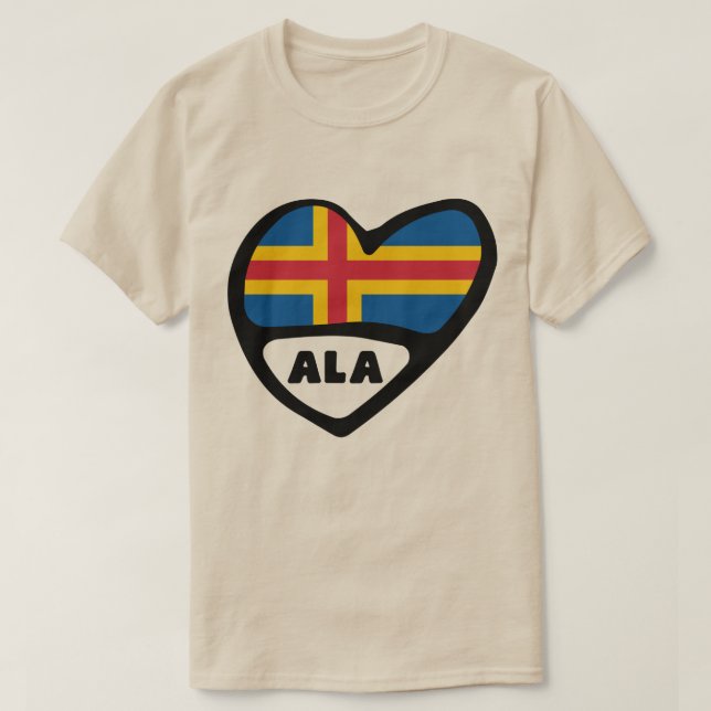 Åland Islands Ländercode Flaggenschwerpunkt T-Shirt (Design vorne)