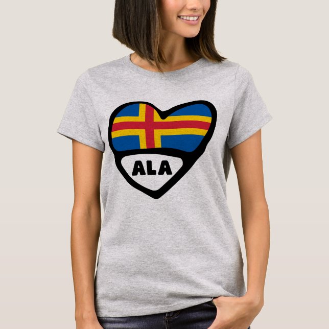 Åland Islands Ländercode Flaggenschwerpunkt T-Shirt (Vorderseite)