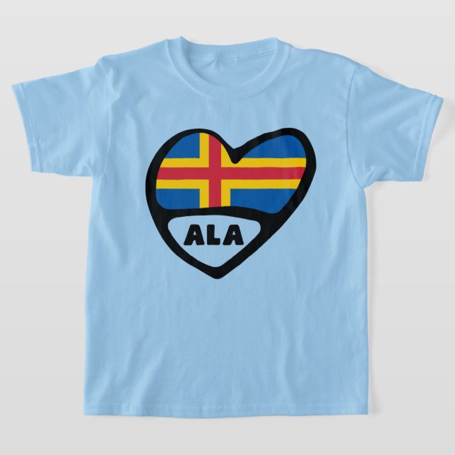 Åland Islands Ländercode Flaggenschwerpunkt T-Shirt (Ablage )