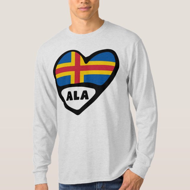 Åland Islands Ländercode Flaggenschwerpunkt T-Shirt (Vorderseite)