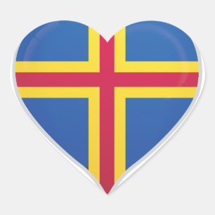 Aland Islands Liebe Flag Herzensticker Herz-Aufkleber