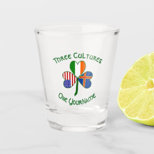Ålander Irisch-Amerikanischer Shamrock-Flaggen-Per Schnapsglas