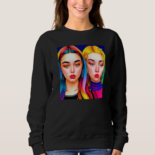 Alanis colorful T-shirt Premium Sweatshirt (Vorderseite)