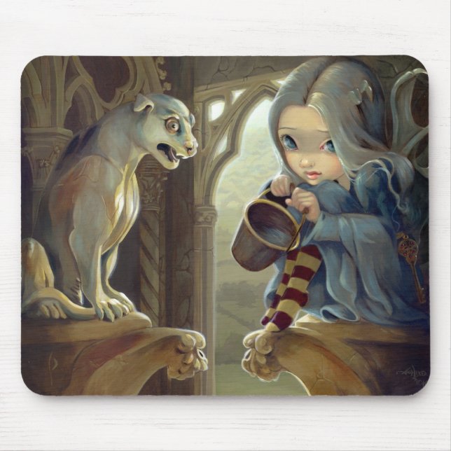 "Alannah und der Wasserspeier" Mousepad (Vorne)