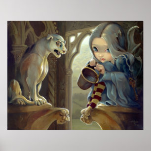 Alannah und die goyle ART PRINT gotische Fee Poster