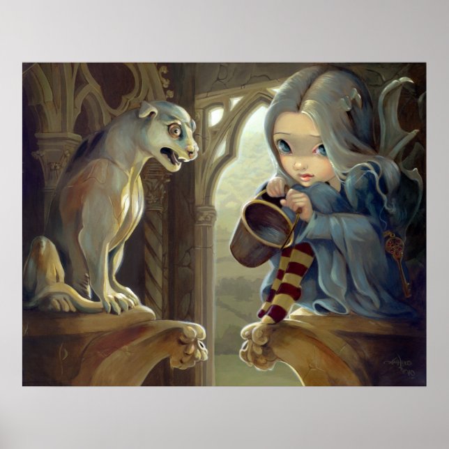 Alannah und die goyle ART PRINT gotische Fee Poster (Vorne)