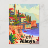 Alanya Türkei Wandkunst, Druck, Türkei Aquarell
