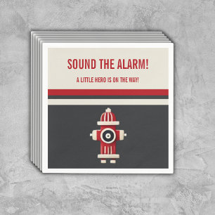 Alarm auslösen Minimalistische Feuerwehrmann Baby Serviette