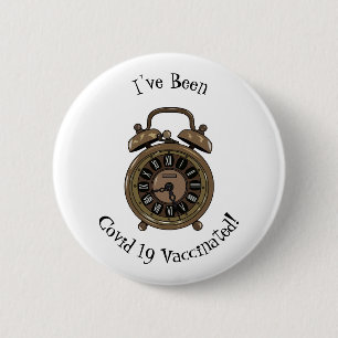 Alarm clock cartoon illustration button