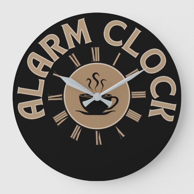 ALARM CLOCK RETRO MORNING KAFFELOVER GROßE WANDUHR (Vorderseite)