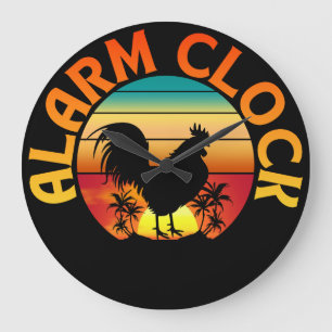 ALARM CLOCK VINTAG MORNING ROOSTER CHICKEN GROßE WANDUHR