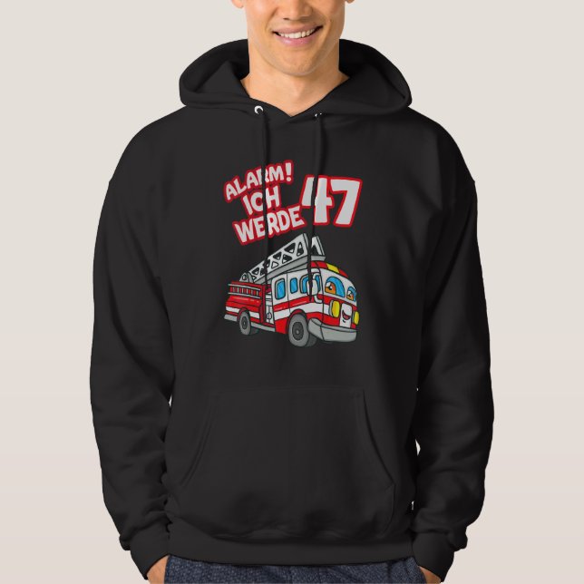 Alarm Ich Werde 47 Motor Feuerwehrmann Hoodie (Vorderseite)