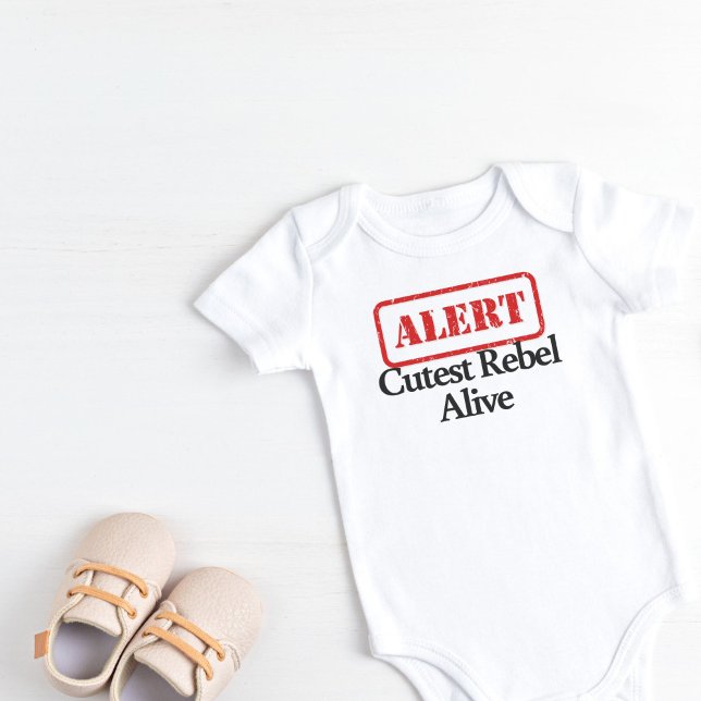 Alarm Niedliche Rebellenzeit Baby Strampler (Alert Cutest Rebel Alive Baby Bodysuit)