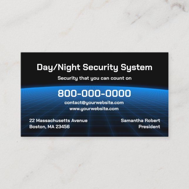 Alarm Security Tech Business Card Visitenkarte (Vorderseite)