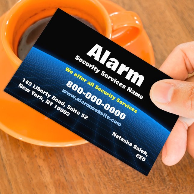 Alarm Security Tech Business Card Visitenkarte (Von Creator hochgeladen)