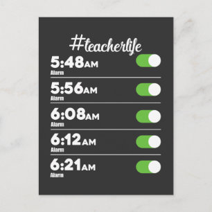 Alarmanlage-Uhr Frühjahrsvormittagsschule für Lehr Postkarte