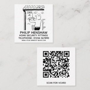 Alarme und Zuhause-Sicherheitsvorrichtungen Quadratische Visitenkarte