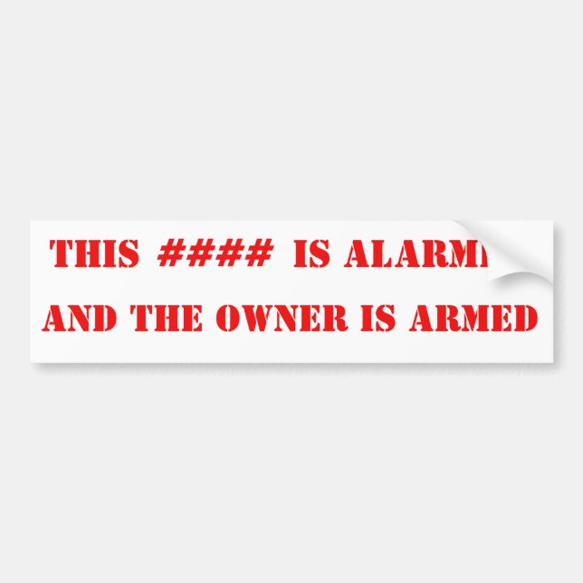 ALARMED UND ARMED AUTOAUFKLEBER (Vorne)