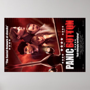 Alarmknopf-rotes Himmel-Plakat Poster