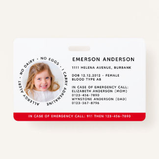 Alarmmeldung für die Kinderidentifizierung - Notfa Ausweis