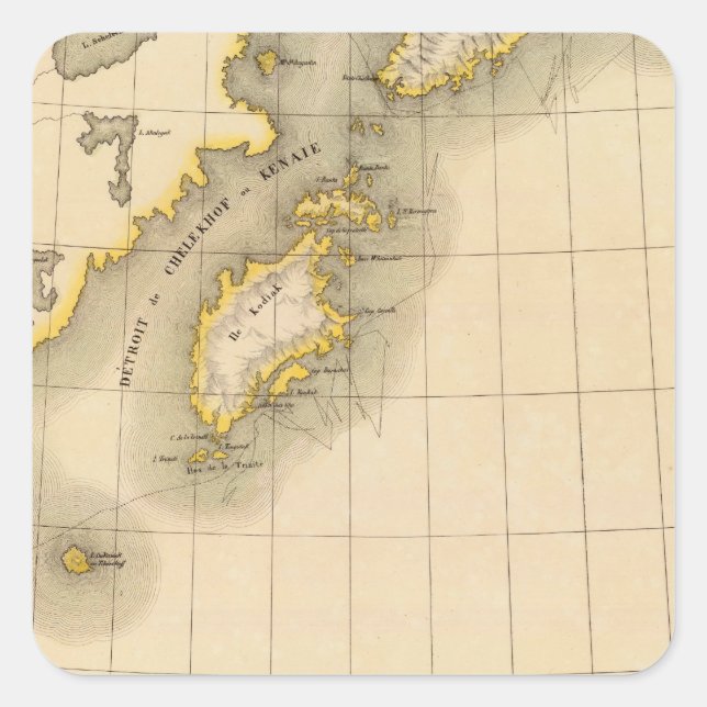 Alaska 22 quadratischer aufkleber (Vorderseite)