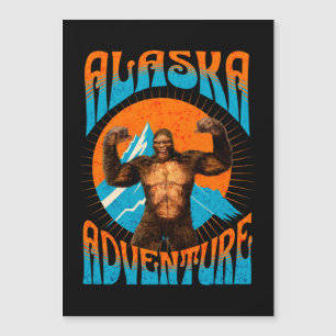 Alaska-Abenteuer Lustiger Sasquatch Magnetkarte
