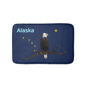 Alaska Adler und Fahne Badematte