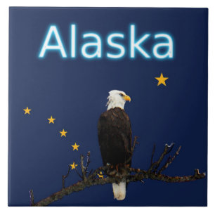 Alaska Adler und Fahne Fliese