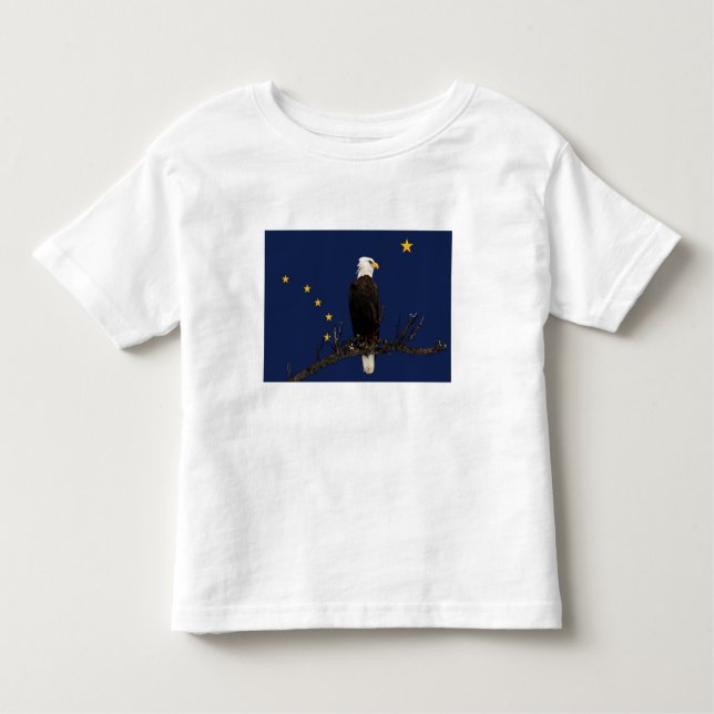 Alaska Adler und Fahne Kleinkind T-shirt (Vorderseite)