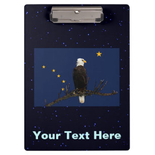 Alaska Adler und Fahne Klemmbrett