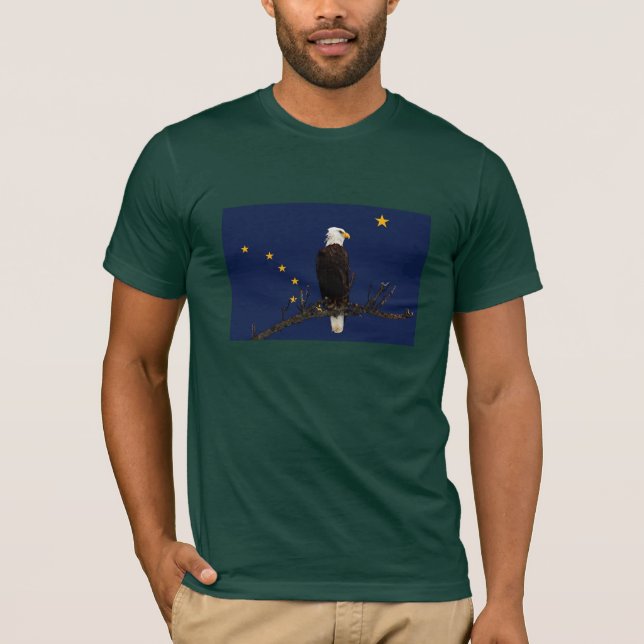Alaska Adler und Fahne T-Shirt (Vorderseite)
