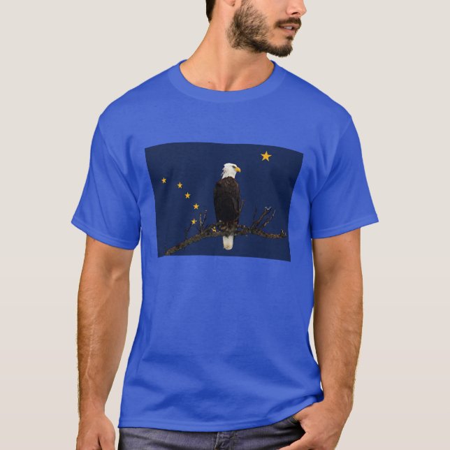 Alaska Adler und Fahne T-Shirt (Vorderseite)