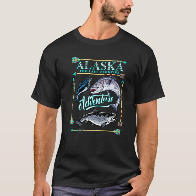 Alaska Adventure Alaskan Wildlife Fishing T-Shirt (Vorderseite)