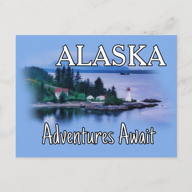 Alaska Adventure Awaits Postkarte (Vorderseite)