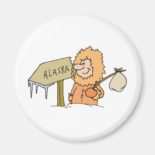 Alaska AK Alaskan Eskimo Vintage Reise Souvenir Magnet