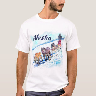 Alaska (AK) Eine Schlittenhundemannschaft Wasserfa T-Shirt