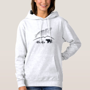 Alaska (AK)kodiak-Braunbär - schwarzes Logo Hoodie