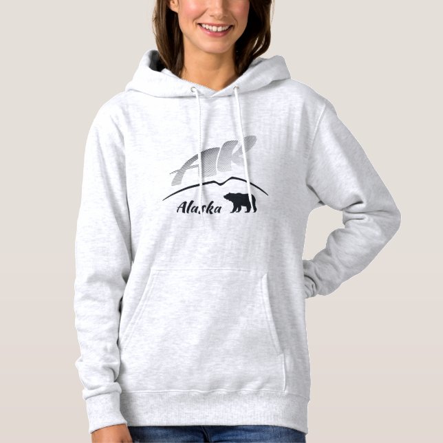 Alaska (AK)kodiak-Braunbär - schwarzes Logo Hoodie (Vorderseite)