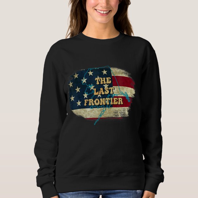 Alaska Ak Us Flag Motto Pul Sweatshirt (Vorderseite)