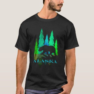 Alaska - Alaskan Northern Light Trees with Bären T-Shirt