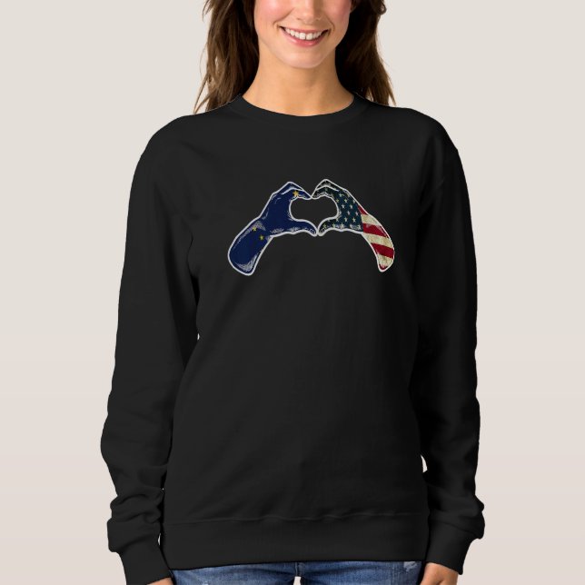 Alaska American USA Flag  USA Alaskan Heartbeat Sweatshirt (Vorderseite)