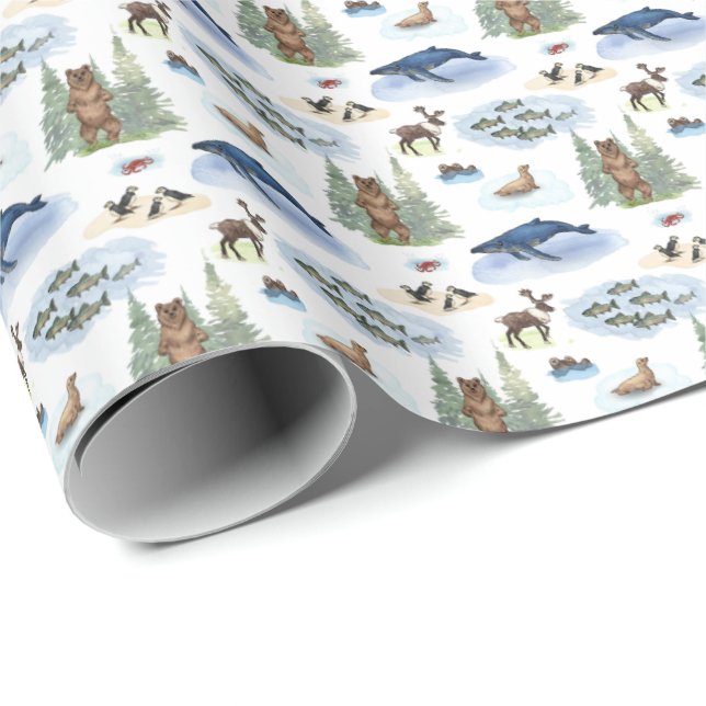 Alaska Animal Toile (Original Colors)  Geschenkpapier (Rolleneckpunkt)